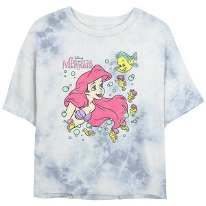 �f�B�Y�j�[ ���f�B�[�X �g�b�v�X T�V���c �O���t�B�b�N Disney's Little Mermaid Juniors' Ariel & Flounder Graphic Tee White Blue �z���C�g