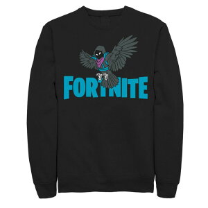 �A�j���L�����N�^�[ �����Y �g�b�v�X T�V���c �g�[�� ���S �t���[�X �O���t�B�b�N Licensed Character Big & Tall Fortnite Raven Logo Fleece Graphic Pullover Black �u���b�N
