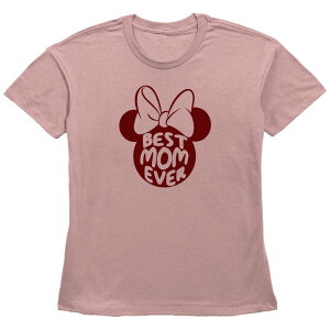 �f�B�Y�j�[ ���f�B�[�X �g�b�v�X T�V���c �O���t�B�b�N Disney's Minnie Mouse Juniors' Best Mom Ever Bow Silhouette Graphic Tee Desert Pink �s���N