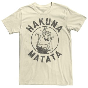 �f�B�Y�j�[ �����Y �g�b�v�X T�V���c Disney's The Lion King Timon & Pumbaa Hakuna Matata Men's Tee Natural