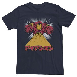 �}�[�x�� �����Y �g�b�v�X T�V���c �O���t�B�b�N Men's Marvel Avengers Iron Man Kanji Fly Graphic Tee Navy �l�C�r�[