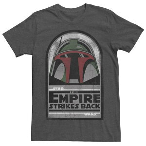 �X�^�[ �E�H�[�Y �����Y �g�b�v�X T�V���c �G���p�C�A �O���t�B�b�N Men'star Wars Thempire Strikes Back Boba Fett Portrait Graphic Tee Charcoal Heather �`���R�[��
