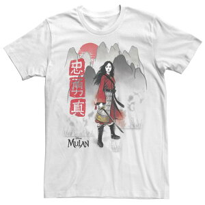 �f�B�Y�j�[ �����Y �g�b�v�X T�V���c Disney's Mulan Live Action Watercolor Mountain Portrait Men's Tee White �z���C�g