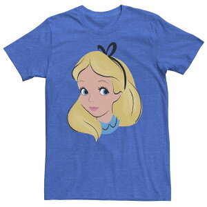 �f�B�Y�j�[ �����Y �g�b�v�X T�V���c Disney's Alice In Wonderland Alice Men's Big Face Tee Royal Heather �w�U�[