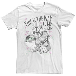 �X�^�[ �E�H�[�Y �����Y �g�b�v�X T�V���c �g�[�� Big & Tall Star Wars: The Mandalorian & The Child Valentine's Day This The Way To My Heart Tee White �z���C�g