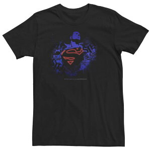 �A�j���L�����N�^�[ �����Y �g�b�v�X T�V���c �g�[�� ���S Licensed Character Big & Tall DComicsupermanegative Hue Chest Logo Poster Tee Black �u���b�N