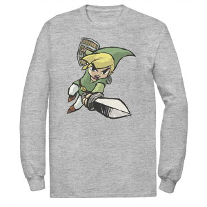 �A�j���L�����N�^�[ �����Y �g�b�v�X T�V���c �g�[�� Licensed Character Big & Tall The Legend of Zelda Link Sketch Tee Athletic Heather �w�U�[