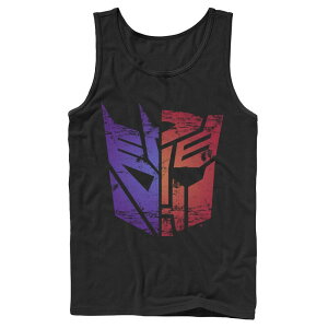 �A�j���L�����N�^�[ �����Y �g�b�v�X T�V���c ���S Licensed Character Men's Transformers Decepticon Autobot Split Logo Tank Top Black �u���b�N