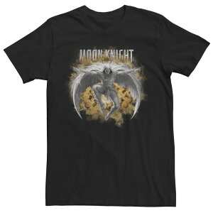 �A�j���L�����N�^�[ �����Y �g�b�v�X T�V���c Licensed Character Men's Marvel Moon Knight Leaping Knightee Black �u���b�N