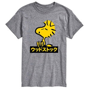 �A�j���L�����N�^�[ �����Y �g�b�v�X T�V���c �g�[�� Licensed Character Big & Tall Peanuts Kanji Woodstock Tee Gray �O���[