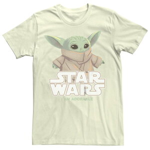 �A�j���L�����N�^�[ ���f�B�[�X �g�b�v�X T�V���c Licensed Character Juniors' Star Wars The Mandalorian Grogu I Am Adorable Boyfriend Tee Natural