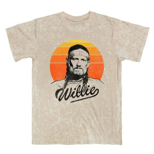 �A�j���L�����N�^�[ �����Y �g�b�v�X T�V���c �O���t�B�b�N Licensed Character Men's Willie Nelson Sunset Gradient Graphic Tee Natural Mineral Wash