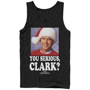 �A�j���L�����N�^�[ �����Y �g�b�v�X T�V���c �O���t�B�b�N Licensed Character Men's Nationalampoon Christmas Vacation Serious Clark Poster Graphic Tank Top Black �u���b�N