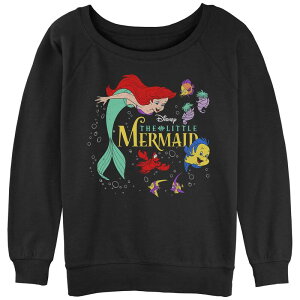 �f�B�Y�j�[ ���f�B�[�X �g�b�v�X T�V���c �p�C�� �O���t�B�b�N Disney Juniors' The Little Mermaid Movie Poster Graphic Slouchy Terry Black �u���b�N
