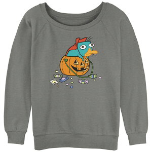 �f�B�Y�j�[ ���f�B�[�X �g�b�v�X T�V���c �O���t�B�b�N Disney's Phineas And Ferb Perry Vampire Juniors' Graphic Pullover Gray Heather �O���[
