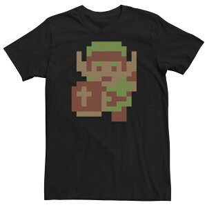 �A�j���L�����N�^�[ �����Y �g�b�v�X T�V���c Licensed Character Men's Nintendo Legend Of Zelda Link Pixel Retro Tee Black �u���b�N