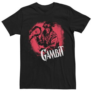 �A�j���L�����N�^�[ �����Y �g�b�v�X T�V���c Licensed Character Men's Marvel X-Men Gambit Splatter Tee Black �u���b�N