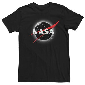 �A�j���L�����N�^�[ �����Y �g�b�v�X T�V���c ���S Licensed Character Men's NASA Classic Logo Atop Total Solar Eclipse Tee Black �u���b�N