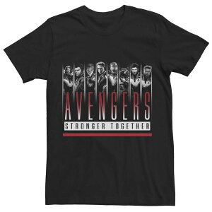 �}�[�x�� �����Y �g�b�v�X T�V���c Men's Marvel Avengers Endgame Stronger Together Team Group Shotee Black �u���b�N