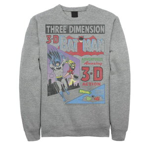 �A�j���L�����N�^�[ �����Y �A�E�^�[ �p�[�J�[�E�X�E�F�b�g ���B���e�[�W �V���c Licensed Character Men's DComics Batman Three DiMen'sion Vintage Comicover Sweatshirt Athletic Heather �w�U�[