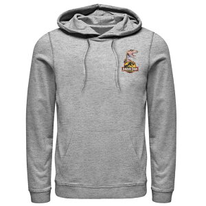 �A�j���L�����N�^�[ �����Y �A�E�^�[ �p�[�J�[�E�X�E�F�b�g ���S Licensed Character Men's Jurassic Park Raptor Hold Logo Pocket Hoodie Athletic Heather �w�U�[