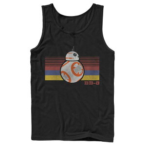 �X�^�[ �E�H�[�Y �����Y �g�b�v�X T�V���c Men'star Wars BB-8 Retro Stripes Episode 7 Tank Top Black �u���b�N
