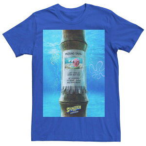 �A�j���L�����N�^�[ �����Y �g�b�v�X T�V���c �p���c Licensed Character Men'spongeBob SquarePants Movie Sponge On The Run Missing Snail Tee Royal