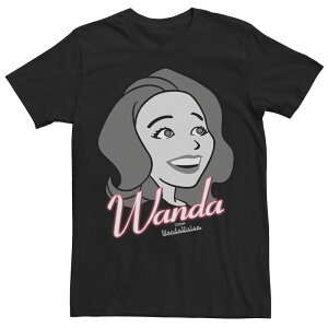 �A�j���L�����N�^�[ �����Y �g�b�v�X T�V���c Licensed Character Men's Marvel WandaVision Character Wanda Smiling Splash Tee Black �u���b�N