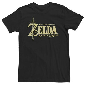 �A�j���L�����N�^�[ �����Y �g�b�v�X T�V���c �g�[�� ���S Licensed Character Big & Tall The Legend Of Zelda Breath Of The Wild Title Logo Tee Black �u���b�N
