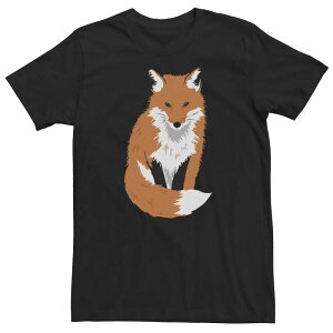 �A�j���L�����N�^�[ �����Y �g�b�v�X T�V���c �g�[�� Licensed Character Big & Tall Red Fox Cute Forest Animal Tee Black �u���b�N