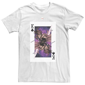 �A�j���L�����N�^�[ �����Y �g�b�v�X T�V���c �g�[�� Licensed Character Big & Tall Marvel X-Men Gambit King Of Spades Tee White �z���C�g