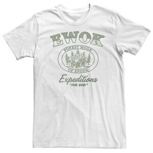 �X�^�[ �E�H�[�Y �����Y �g�b�v�X T�V���c �g�[�� Star Wars Big & Tall Star War Ewok Expeditions On The Forest Moon Earth Day Tee White �z���C�g