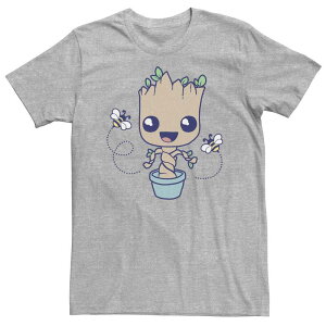 �A�j���L�����N�^�[ �����Y �g�b�v�X T�V���c �g�[�� Licensed Character Big & Tall Marvel Groot Hello Spring Bees Tee Athletic Heather �w�U�[
