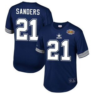 �A���u�����f�b�h �����Y �g�b�v�X T�V���c ���b�V�� Unbranded Men's Mitchell & Ness Deion Sanders Navy Dallas Cowboys Retired Player Name & Number Mesh Top Cow Navy �l�C�r�[