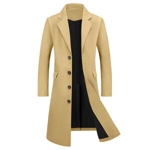 Lars Amadeus �����Y �A�E�^�[ �W���P�b�g�E�u���]�� �R�[�g Lars Amadeus Men's Overcoat Single Breasted Notched Lapelong Trench Coat Darkhaki �J�[�L