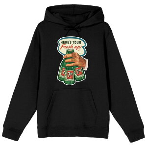�A�j���L�����N�^�[ �����Y �A�E�^�[ �p�[�J�[�E�X�E�F�b�g �O���t�B�b�N Licensed Character Men's 7UP Here's Your Fresh Up Graphic Hoodie Black �u���b�N