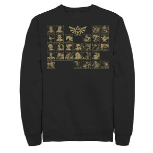 �A�j���L�����N�^�[ �����Y �g�b�v�X T�V���c �t���[�X �O���t�B�b�N Licensed Character Men's Nintendo Legend of Zelda Ocarina Of Time Periodic Graphic Fleece Pullover Black �u���b�N
