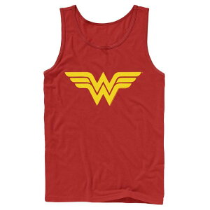 �A�j���L�����N�^�[ �����Y �g�b�v�X T�V���c ���S Licensed Character Men's DComics Wonder Woman Classic Logo Tank Top Red ���b�h