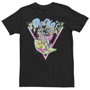 �A�j���L�����N�^�[ �����Y �g�b�v�X T�V���c �g�[�� Licensed Character Big & Tall Nickelodeon Rocko's Modern Life Tanning Retro Palm Trees Tee Black �u���b�N
