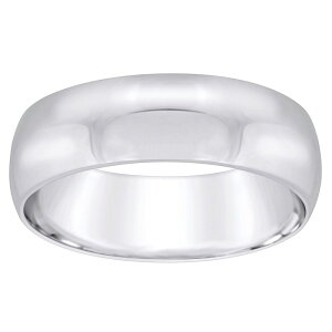 Alyson Layne �����Y �A�N�Z�T���[ �����O Alyson Layne Men's 10k White Gold 6 mm Half Round Wedding Band 10k White Gold �z���C�g