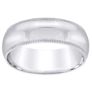 Alyson Layne �����Y �A�N�Z�T���[ �����O Alyson Layne Men's 10k White Gold Milgrain Wedding Band 10k White Gold �z���C�g