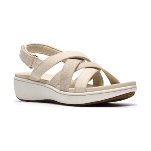 �N���[�N�X ���f�B�[�X �V���[�Y �T���_�� Clarks Cloudsteppers BreezeRae Ana Women's Cushioned Slingback Sandals Cream Textile �N���[��