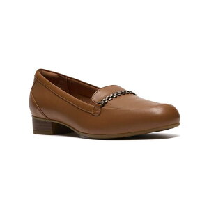 �N���[�N�X ���f�B�[�X �V���[�Y �X���b�|���E���[�t�@�[ ���U�[ Clarks Juliet Mia Women's Leather Slip-On Loafers Tan Leather �^��