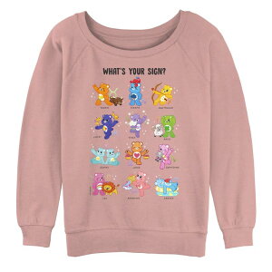 �A�j���L�����N�^�[ ���f�B�[�X �g�b�v�X T�V���c �p�C�� Licensed Character Juniors' Care Bears What's Your Sign Slouchy Terry Desert Pink �s���N