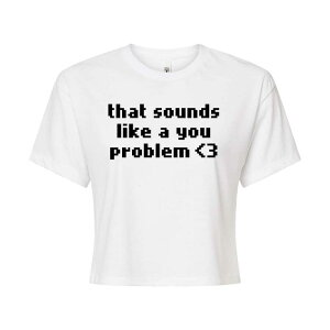 �A�j���L�����N�^�[ ���f�B�[�X �g�b�v�X T�V���c �N���b�v�h �O���t�B�b�N Licensed Character Juniors' Sounds Like A You Problem Cropped Graphic Tee White �z���C�g