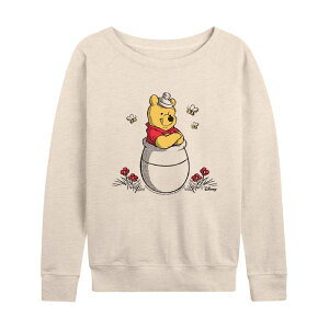 �f�B�Y�j�[ ���f�B�[�X �g�b�v�X T�V���c �p�C�� Disney's Winnie the Pooh Women's Honey Pot French Terry Long Sleeve Tee Beige Khaki �J�[�L
