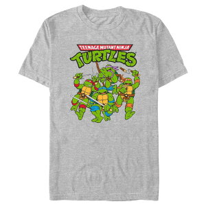 �A�j���L�����N�^�[ �����Y �g�b�v�X T�V���c �O���t�B�b�N Licensed Character Men's Teenage Mutant Ninja Turtles Power Poster Graphic Tee Athletic Heather �w�U�[