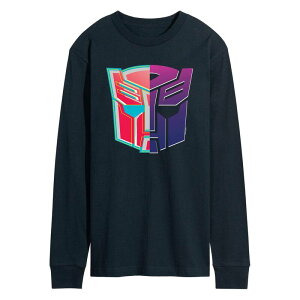 �A�j���L�����N�^�[ �����Y �g�b�v�X T�V���c ���S �O���t�B�b�N Licensed Character Men's Transformers Decepticons Autobot Logo Long Sleeve Graphic Tee Navy �l�C�r�[