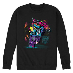 �A�j���L�����N�^�[ �����Y �A�E�^�[ �p�[�J�[�E�X�E�F�b�g �V���c �t���[�X Licensed Character Men's Transformers Optimus Run Fleece Sweatshirt Black �u���b�N