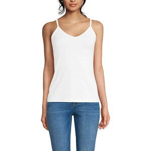 �����Y�G���h ���f�B�[�X �g�b�v�X T�V���c V�l�b�N Women's Lands' End Cooling V-Neck Camisole White �z���C�g